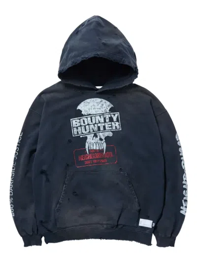 Neighborhood X Bounty Hunter Graphic-print Hoodie In Black