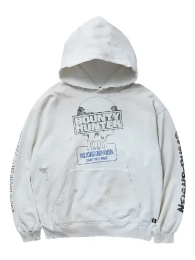 Neighborhood X Bounty Hunter Graphic-print Hoodie In White