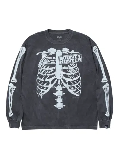 Neighborhood X Bounty Hunter Skeleton-print T-shirt In Black