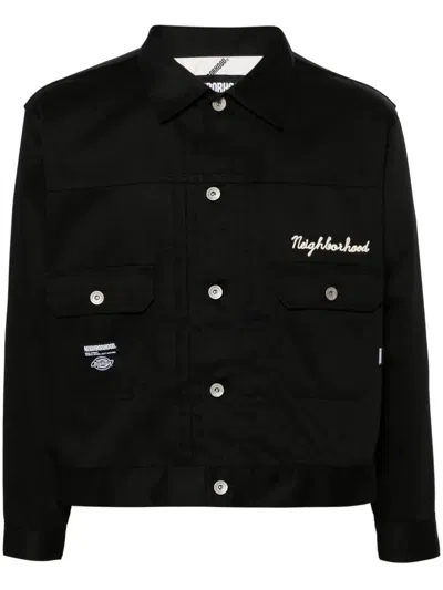 Neighborhood X Dickies Logo-embroidered Shirt Jacket In Black