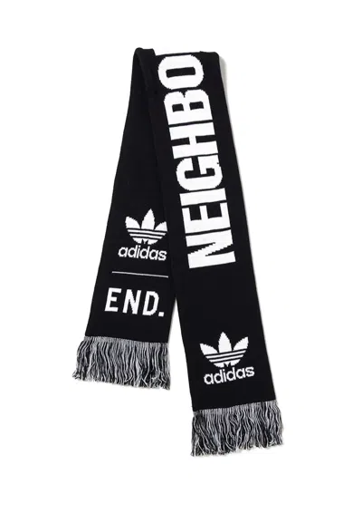 Pre-owned Neighborhood X End X Adidas Supporters Scarf In Black/white