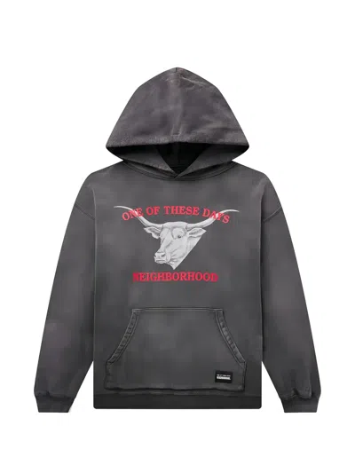 Neighborhood One Of These Days Logo-print Cotton-jersey Hoodie In Gray