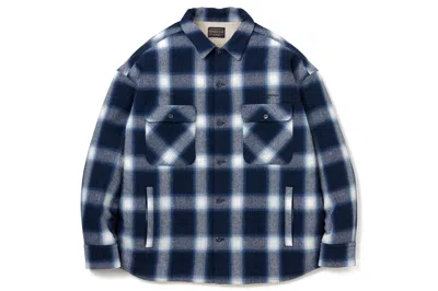 Pre-owned Neighborhood X Pendleton Check Boa Jacket Blue