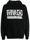 Neighborhood X Public Enemy Logo-print Cotton Hoodie In Black