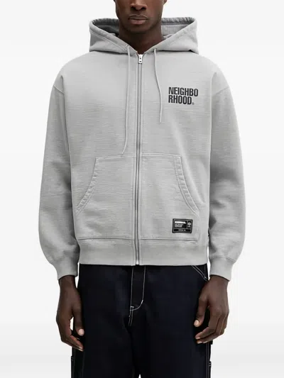 Neighborhood Zip Hooded Sweatshirt In Gray