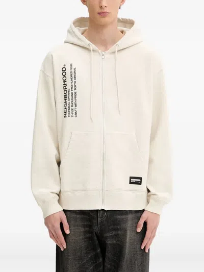 Neighborhood Zip-up Hoodie In Neutral