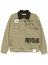 Neighborhood Zip-up Padded Jacket In Green