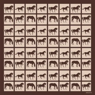 Neightiv Women's Brown Equine Squares Small Scarf