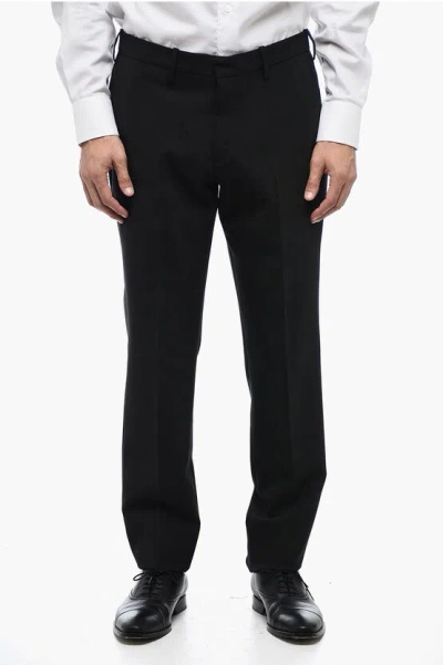 Neil Barrett 4 Pocket Wool Blend Trousers With Belt Loops In Black