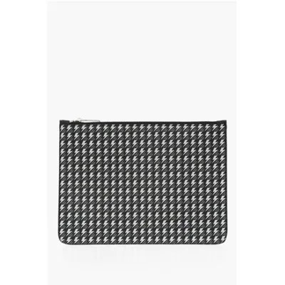 Neil Barrett All-over Logo Leather Men's Pouch