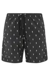 Neil Barrett All Over Thunderbolt Printed Swim Shorts In N Black White