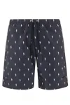Neil Barrett All Over Thunderbolt Printed Swim Shorts In N Navy White