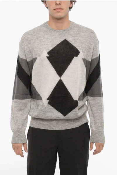 Neil Barrett Argyle Motif Crew-neck Sweater In Multi