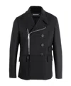 Neil Barrett Asymmetrical Zipper Coat In Black