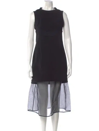 Pre-owned Neil Barrett Bateau Neckline Midi Length Dress In Black