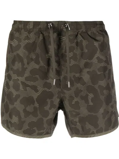 Neil Barrett Beachwear In Dark Army Army