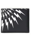 Neil Barrett Bifold Wallet With Bold Lightning Bolt Graphics