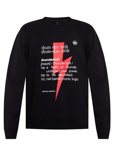 Neil Barrett Black Cotton Blend Logo Sweatshirt