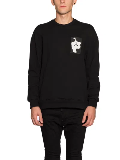 Neil Barrett Black Cotton Sweatshirt With Patches For Men
