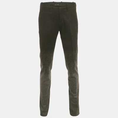 Pre-owned Neil Barrett Black Ombre Wool Skinny Fit Trousers L In Green