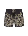 Neil Barrett Butterfly-print Drawstring Swim Shorts In Black