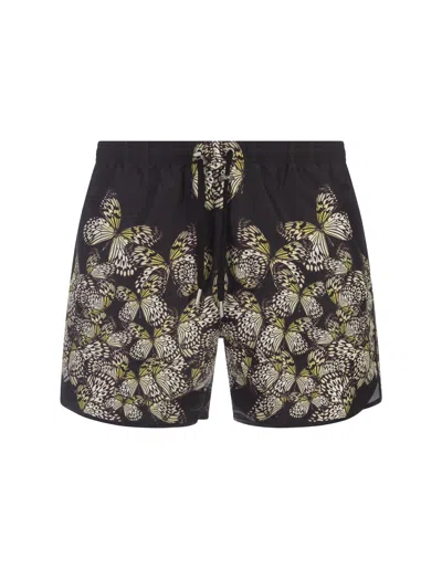 Neil Barrett Black Swimwear With Butterfly Print