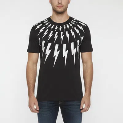 Pre-owned Neil Barrett Black Thunderbolt Graphic Jersey Crew Neck T-shirt M