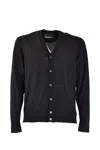 Neil Barrett Fine-knit Wool Cardigan In Black