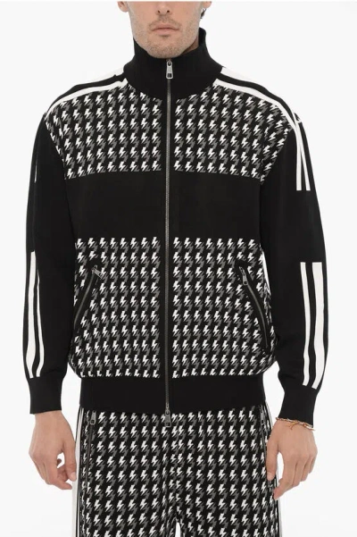 Neil Barrett Blouson Fit Embroidered Sweater In Multi
