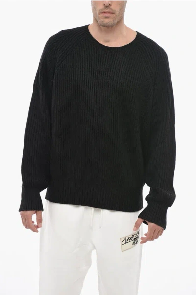 Neil Barrett Blouson Fit Ribbed Crew-neck Sweater In Black