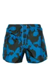 NEIL BARRETT BLUE AND BLACK PRINTED SWIMWEAR