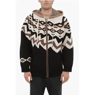 Neil Barrett Boxy Fit Wool Sweater With Men's Hood