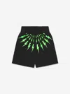 Neil Barrett Thunder Print Cotton Sweat Shorts In Black