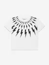 Neil Barrett Boys Thunderbolt T-shirt In White