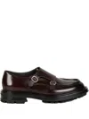 Neil Barrett Buckle Leather Monk Shoes In Brown