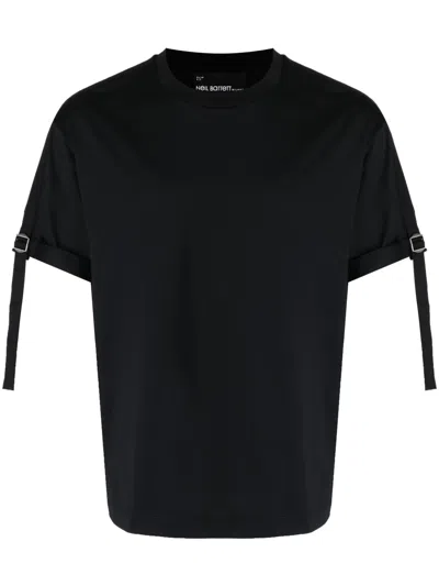 Neil Barrett Buckle-strap Cotton T-shirt In Black