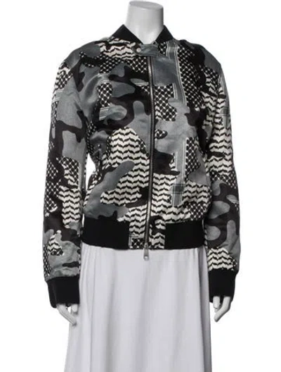 Pre-owned Neil Barrett Camouflage Print Bomber Jacket In Black/grey/white