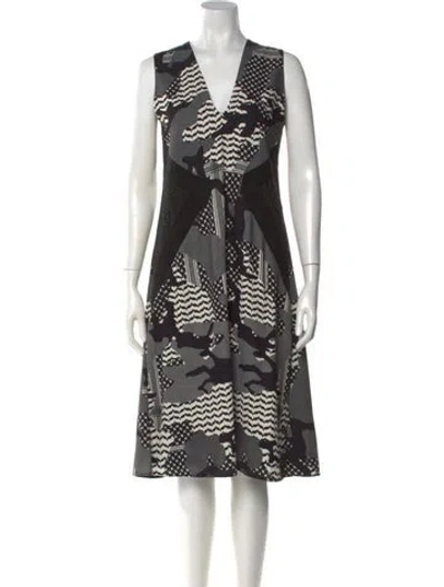 Pre-owned Neil Barrett Camouflage Print Midi Length Dress In Black