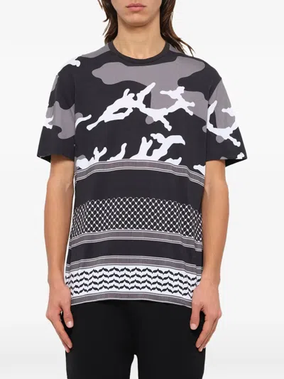 Neil Barrett Camouflage-print T-shirt In Blue