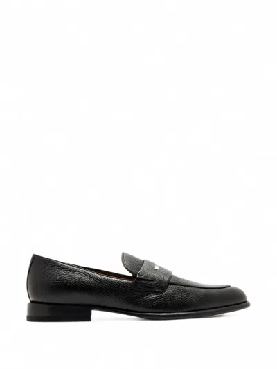 Neil Barrett Cervo Grain-leather Loafers In Black