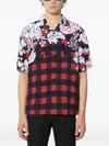 Neil Barrett Check-pattern Short-sleeve Shirt In Red