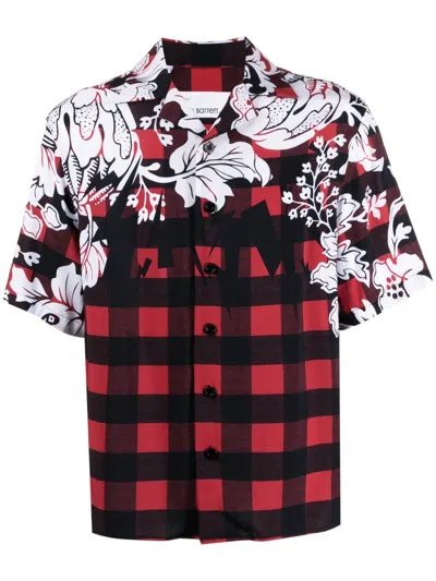 Neil Barrett Check-print Short-sleeve Shirt In Red