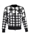 Neil Barrett Checkered Bomber Jacket In Black Viscose In Black
