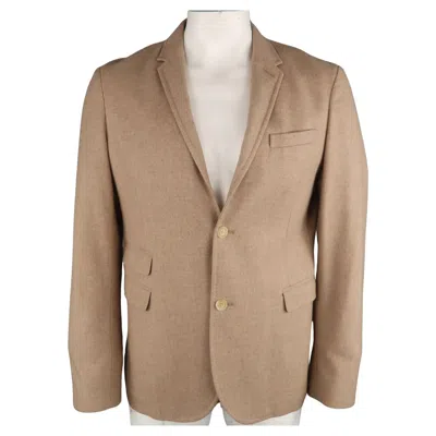 Pre-owned Neil Barrett Chest Size Xl Camel Solid Wool Notch Lapel Sport Coat In Brown