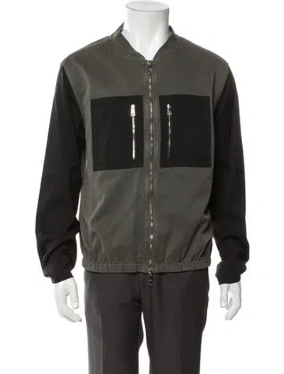 Pre-owned Neil Barrett Colorblock Pattern Bomber Jacket In Black
