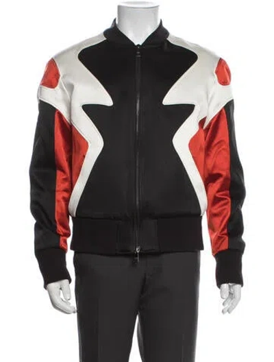 Pre-owned Neil Barrett Colorblock Pattern Bomber Jacket In Black