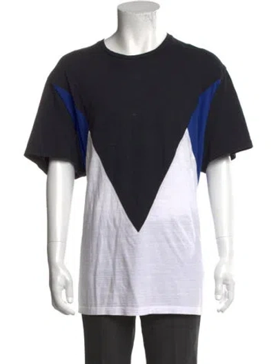 Pre-owned Neil Barrett Colorblock Pattern Crew Neck T-shirt In Black
