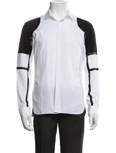 Pre-owned Neil Barrett Colorblock Pattern Long Sleeve Shirt In Black