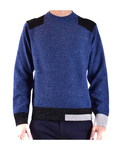 Neil Barrett Colour-block Intarsia-knit Jumper In Blue