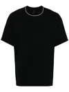 Neil Barrett Solid Color Easy Fit Crew-neck T-shirt With Shirting Sleeves In Black